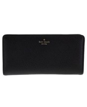 Kate Spade Large Stacy Black Mulberry St tumbled wallet logo snap leather travel - £39.95 GBP