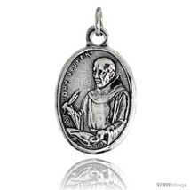 Sterling Silver St. John Neumann (Bishop &amp; Confessor) Oval-shaped Medal  - £29.54 GBP