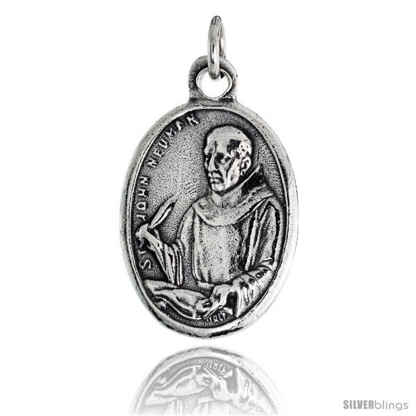 Sterling Silver St. John Neumann (Bishop & Confessor) Oval-shaped Medal  - $37.54