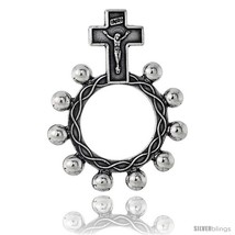 Sterling Silver Single Decade / One Mystery Ring Rosary, 1 11/16in  (42 mm)  - £72.63 GBP