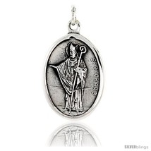 Sterling Silver St. Richard Medal Pendant 15/16in  X 5/8in  (24 mm X 16  - £24.29 GBP