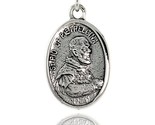 Sterling silver st pio of pietrelcina medal pendant 15 16 x 5 8 24 mm x 16 mm  thumb155 crop