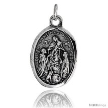 Sterling Silver Queen of the Most Holy Rosary Oval-shaped Medal Pendant,... - £29.93 GBP