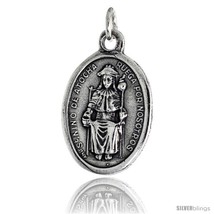 Sterling Silver St. Nino De Atocha Oval-shaped Medal Pendant, 7/8in  (23... - £29.38 GBP