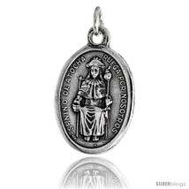 Sterling Silver St. Nino De Atocha Oval-shaped Medal Pendant, 7/8in  (23... - $37.40