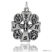 Sterling Silver in The Blessed Trinityin  Cross Pendant, 1in  (25 mm)  - £34.95 GBP