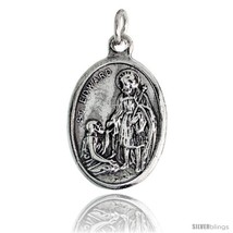 Sterling Silver St. Edward The Confessor Oval-shaped Medal Pendant, 7/8in  (23  - £29.78 GBP