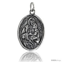 Sterling Silver St. John of God (San Juan de Dios) Oval-shaped Medal Pendant,  - £29.57 GBP