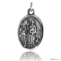 Sterling Silver St. Benedict of Nursia (San Benedetto de Norcia) Oval-shaped  - £29.69 GBP