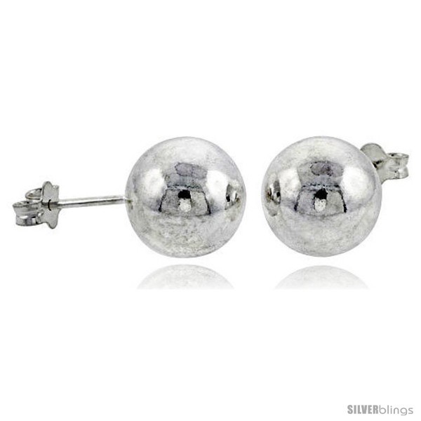 Primary image for Sterling Silver 10 mm Ball Stud Earrings Large (3/8 