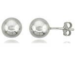 Sterling silver 8 mm ball stud earrings large 5 16 in  thumb155 crop