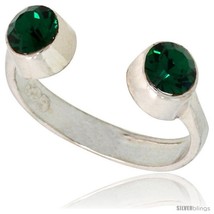 Emerald-colored Crystals (May Birthstone) Adjustable (Size 2 to 4) Toe Ring /  - $12.73