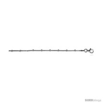 Length 22 - Sterling Silver Italian Beaded BOX Chain Necklace 1.4mm Nickel  - £18.11 GBP