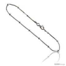 Length 16 - Sterling Silver Italian Beaded BOX Chain Necklace 1.4mm Nickel Free  - £16.82 GBP