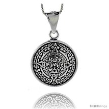 Sterling Silver Double Sided Aztec Calendar Pendant, 1 in (25  - £43.54 GBP