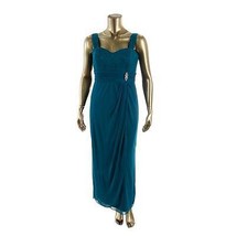 R &amp; M Richards New Teal Lace sleeveless Sequined Evening Dress Petites 14P - £27.17 GBP