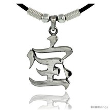 Sterling Silver Chinese Character Pendant for in WEALTHin , 1 1/4in  (32 mm) tal - £57.39 GBP