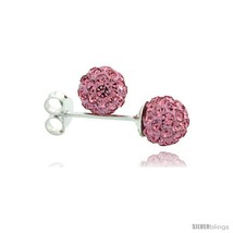 Sterling Silver Alexandrite Crystal Ball Stud Earrings  - £11.59 GBP