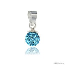 Sterling Silver Aquamarine Crystal Ball Pendants  - $9.45