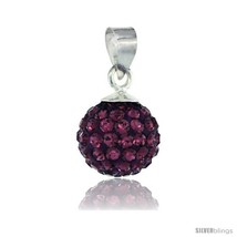 Sterling Silver Amethyst Crystal Ball Pendants  - £12.19 GBP