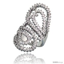 Size 7 - Sterling Silver Cubic Zirconia Spoon Ring with High Quality Bri... - £88.51 GBP