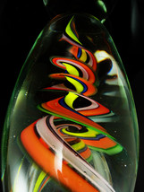 Murano Ribbon GLass vase 20th century Italian Thick glass Cylinder Marble Europe - £305.09 GBP
