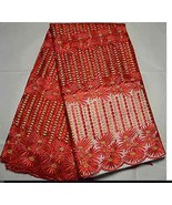 Beautiful Red Lace Fabric African Traditional Fashions Weddings Formal P... - $2,241.87 MXN