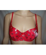 Sophid &quot;KIssing You&quot; Lip Print Removable Padded Bra-RED-Size:38B-NEW - £10.19 GBP