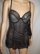 Flora&#39;s Follies Sequin Babydoll and Thong Set-Black-Style# T8688R-Size: ... - $14.99