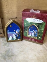 2000 GODCHILD Hallmark Keepsake Ornament Shepherd Sheep Church Window Shape - $16.12