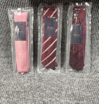 WANDM Mens Knit Slim Neckties Different Patterns Set Of 3 Red Maroon Blu... - $30.22