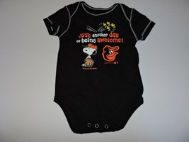 MLB Baltimore Orioles Snoopy Peanuts 6M 9M Baby Boy Bodysuit One Piece Baseball - £9.42 GBP