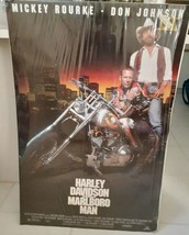 VTG Harley Davidson Marlboro Man Movie Poster Original 1991 Johnson Rourke 39x27 - £126.00 GBP