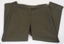 Theory Ibbey C Womens Army Green Wool Chateau Stretch Cropped Dress Pant... - $97.99