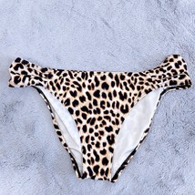 PINK Victorias Secret Swim Ruched Cheeky Bikini Bottom Animal Print Womens Small - £14.11 GBP