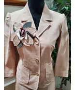 K per Koan Women Light Pink 100% Cotton Long Sleeve Blazer &amp; Skirt 2 Pie... - £52.08 GBP