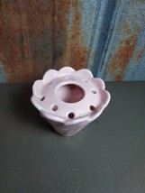 1941 PINK Pottery Flower Frog Vase Art Deco Mid-Century Modern - £29.81 GBP