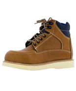 Mens Honey Work Boots Real Leather Slip Oil Resistant Soft Toe Size 6-7,... - $1,130.65 MXN