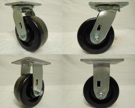 5&quot; x 2&quot; Swivel Casters Phenolic Wheel (2) Rigid (2) 1000lb each Tool Box - £44.54 GBP