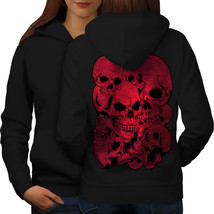 Goth Metal Death Skull Sweatshirt Hoody Indian War Women Hoodie Back - £17.37 GBP