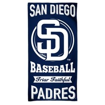 MLB San Diego Padres Vertical Logo Beach Towel 30&quot;x60&quot; WinCraft - £22.11 GBP