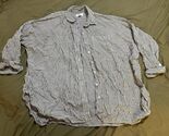 American Eagle Men’s Small Grey &amp; White Striped Button Down Shirt Oversi... - $17.82