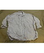 American Eagle Men’s Small Grey &amp; White Striped Button Down Shirt Oversi... - $17.82