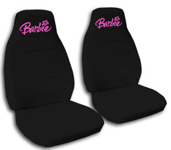 Universal Size front set car seat covers  black with hot pink Barbie design - £62.90 GBP