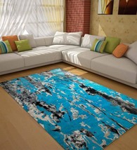 Hand Knotted Tibetan Wool and Pure Silk Rug - Blue, Size 2.4m x 1.7m - £1,874.31 GBP