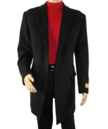Men 100% Soft Wool 3/4 Length Winter Top Coat Cashmere Feel  #Til-70 Black - £138.02 GBP