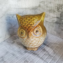 Ceramic Owl Figurine, Olive Green color, Decorative Accent, Fall Decor, ... - $12.99