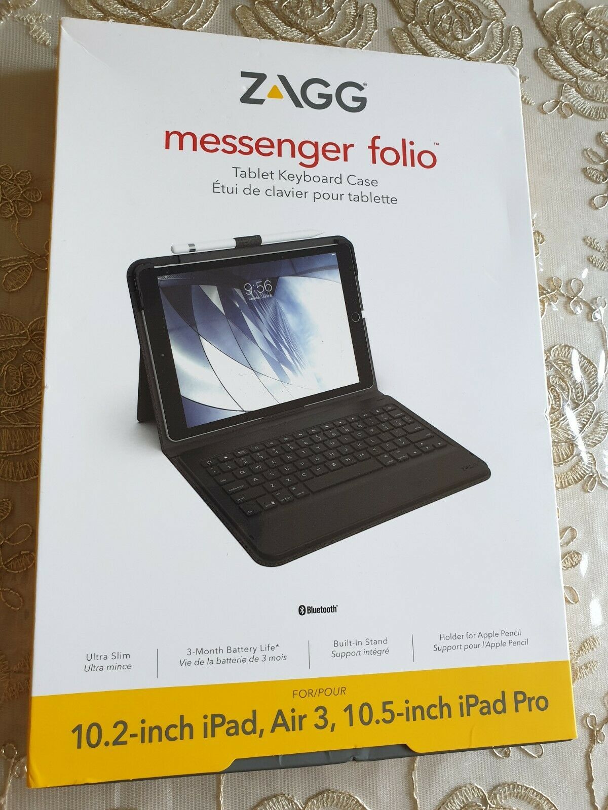 ZAGG Apple iPad 10.2-inch, Air 3,10.5-inch  Tablet Keyboard Case Messenger Folio - $14.01