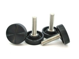 6mm x 25mm Thumb Screws Stainless 19mm Knurled Round Delrin Head  4 per package - £9.74 GBP