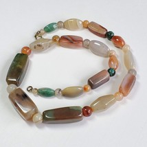 Mixed Polished Stone Bead Chunky Necklace - £22.02 GBP